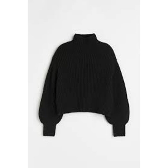 Sweater open back tie baboon sleeve mock turtleneck honeycomb pattern NAVY XS 2 - Picture 2 of 4